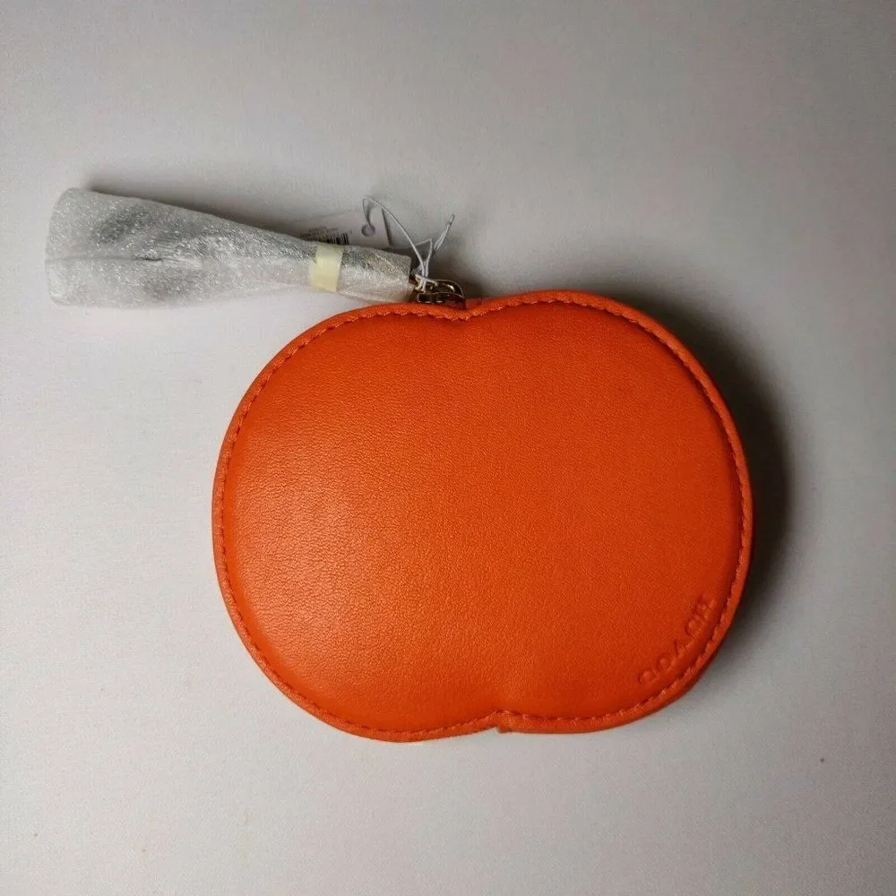 NWT Coach 4160 Halloween Jack O Lantern Coin Case Pumpkin - Picture 2 of 2